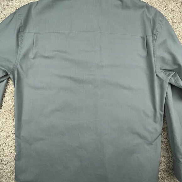 YSL Yves Saint Laurent Men's Button Up Dress Shirt 16 34/35 Gray Polyester Blend - Picture 11 of 12